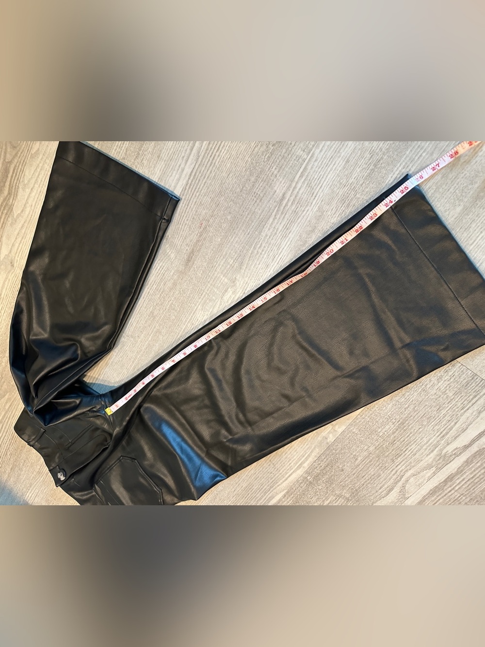 Anthropologie Maeve Black The Colette Cropped Vegan Leather Pants 26 - Picture 15 of 15